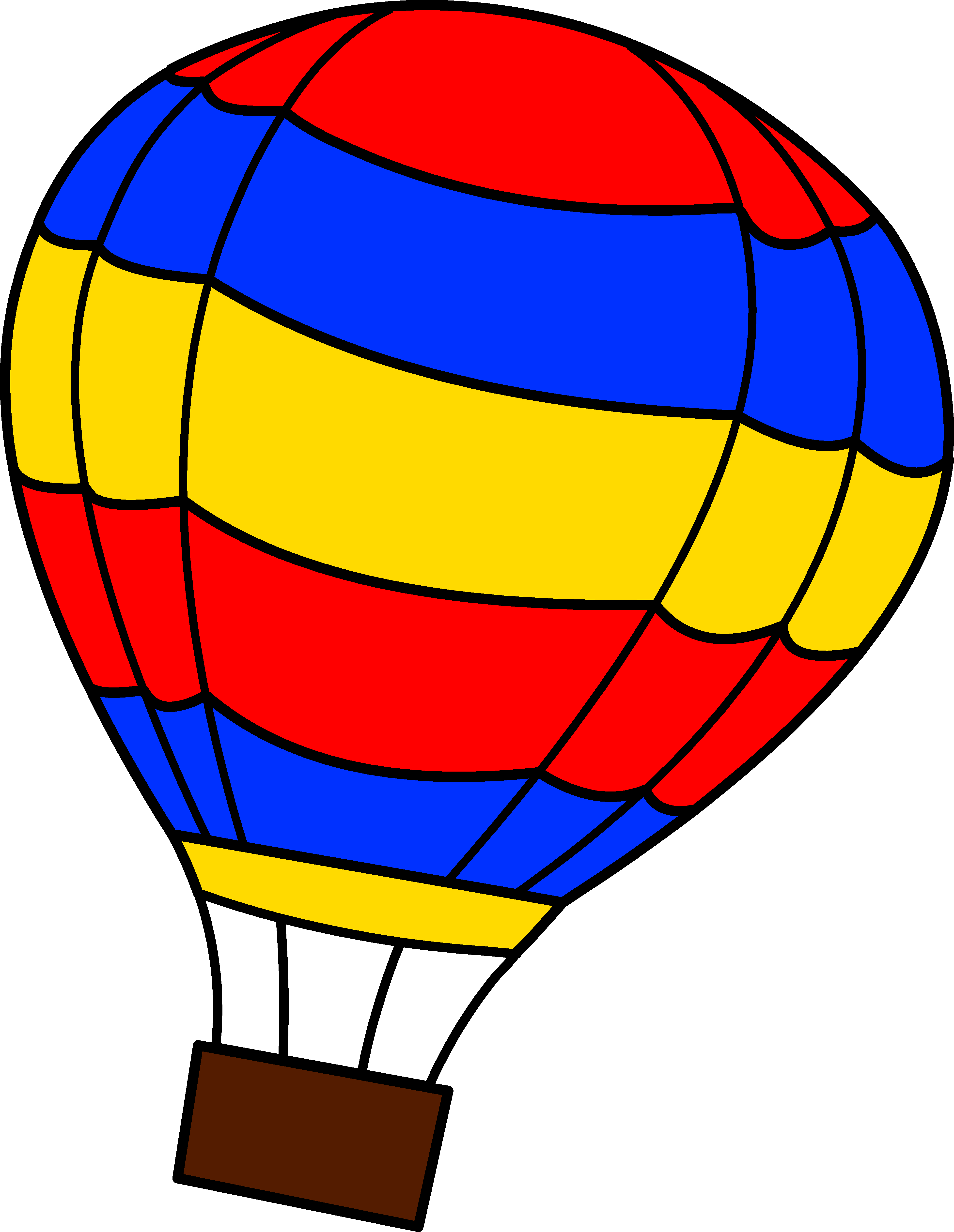 Simple Colorful Hot Air Balloon - Free Clip Art