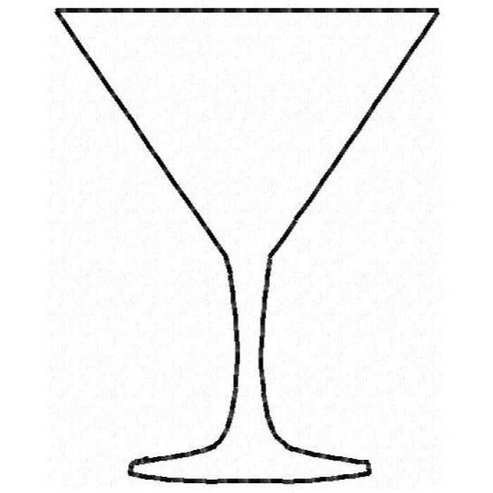 Martini Glass Mini Felt Applique