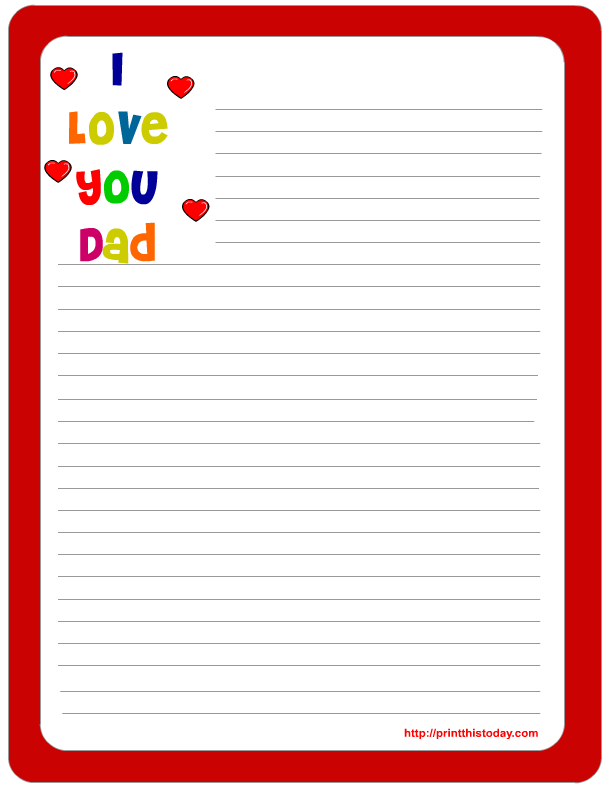 Letter pad, Note Pad Stationery Free Printables for Father
