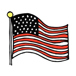 Free Waving American Flag Drawing, Download Free Waving American Flag