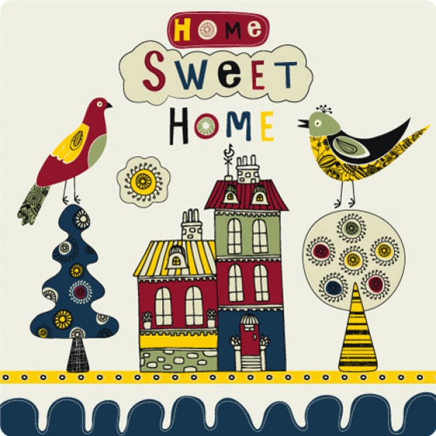 Abstract home sweet home cartoon drawing by Children | download 