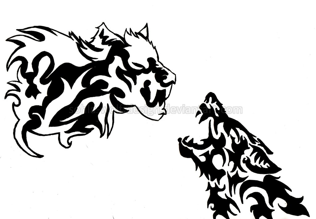 Clipart library: More Like White and Black Wolf Tattoo Design by Sohla 