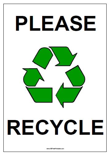 Please Recycle Sign - Free Printable 