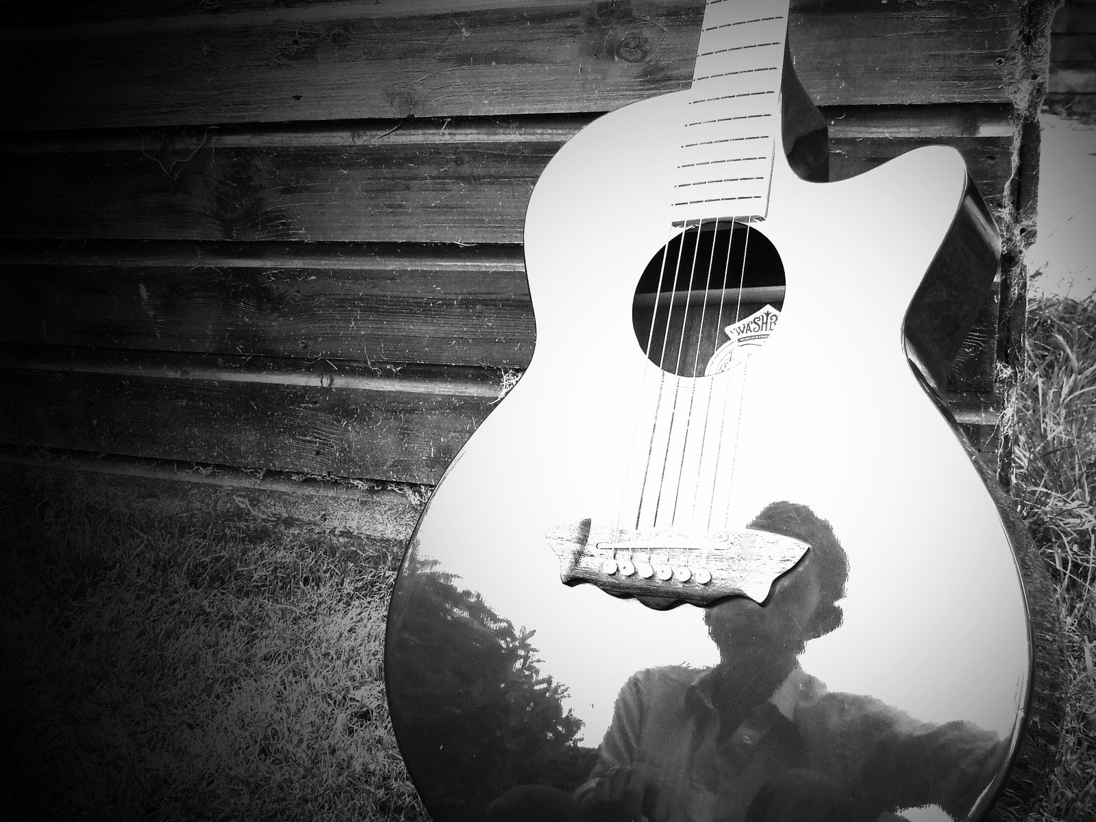 black and white guitar by chris3290 on Clipart library