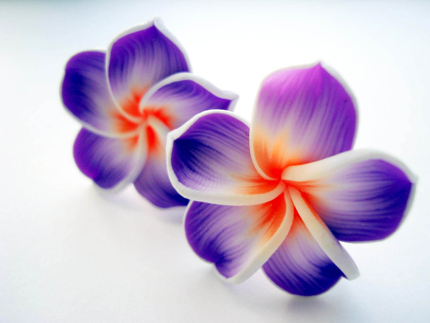 Purple Hawaii flower CLIP ON earrings by LoveLittleDarling