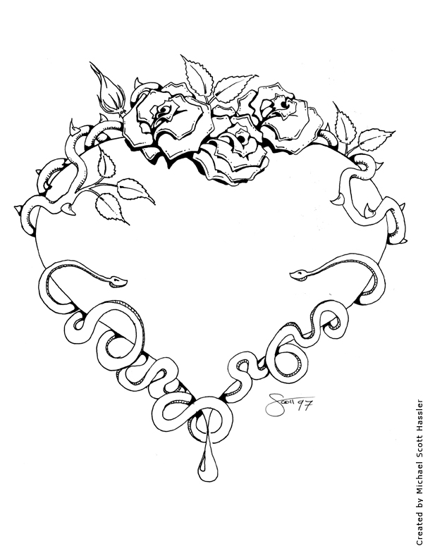 Heart with Roses by hassified on Clipart library