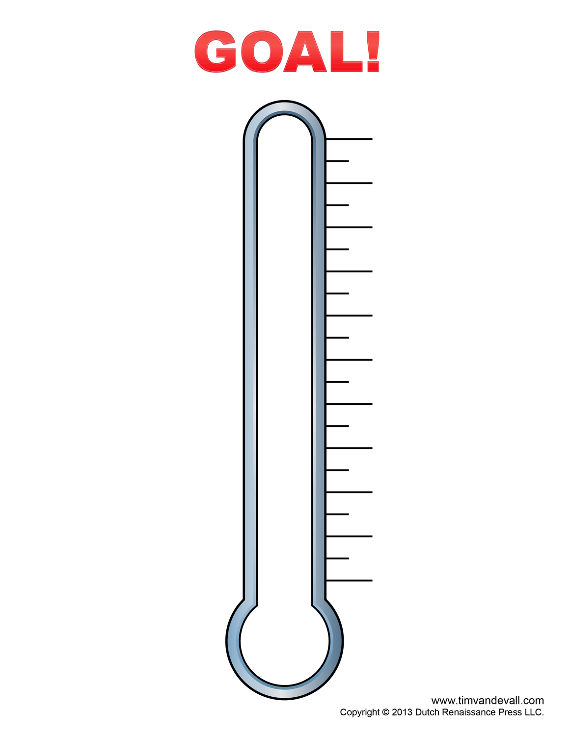 Printable Goal Chart Thermometer