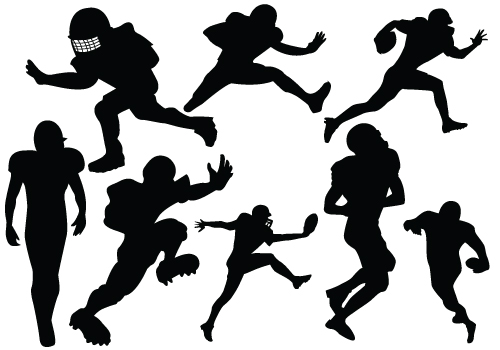Energetic Football Player Silhouette Vector DownloadSilhouette 