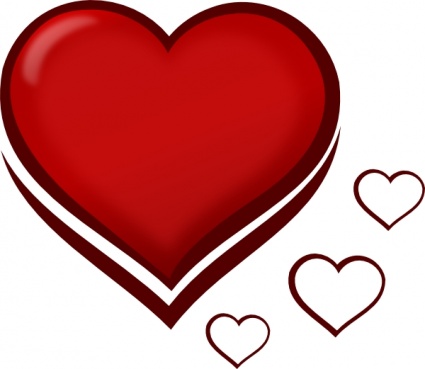 Red Stylised Heart With Smaller Hearts clip art - Download free 