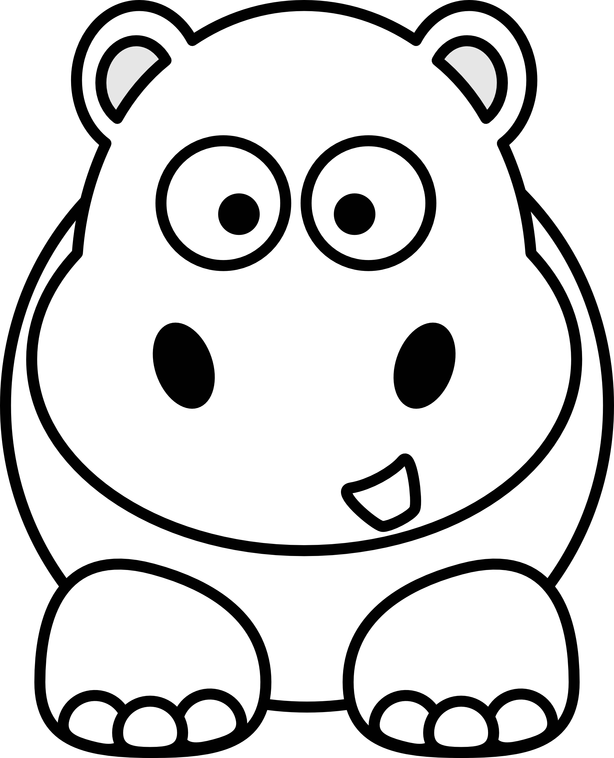 Hippo Clip Art Black And White | Clipart library - Free Clipart Images