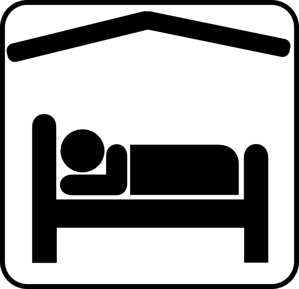 Hotel Motel Sleeping Accomodation Clip Art - Black/white clip art 