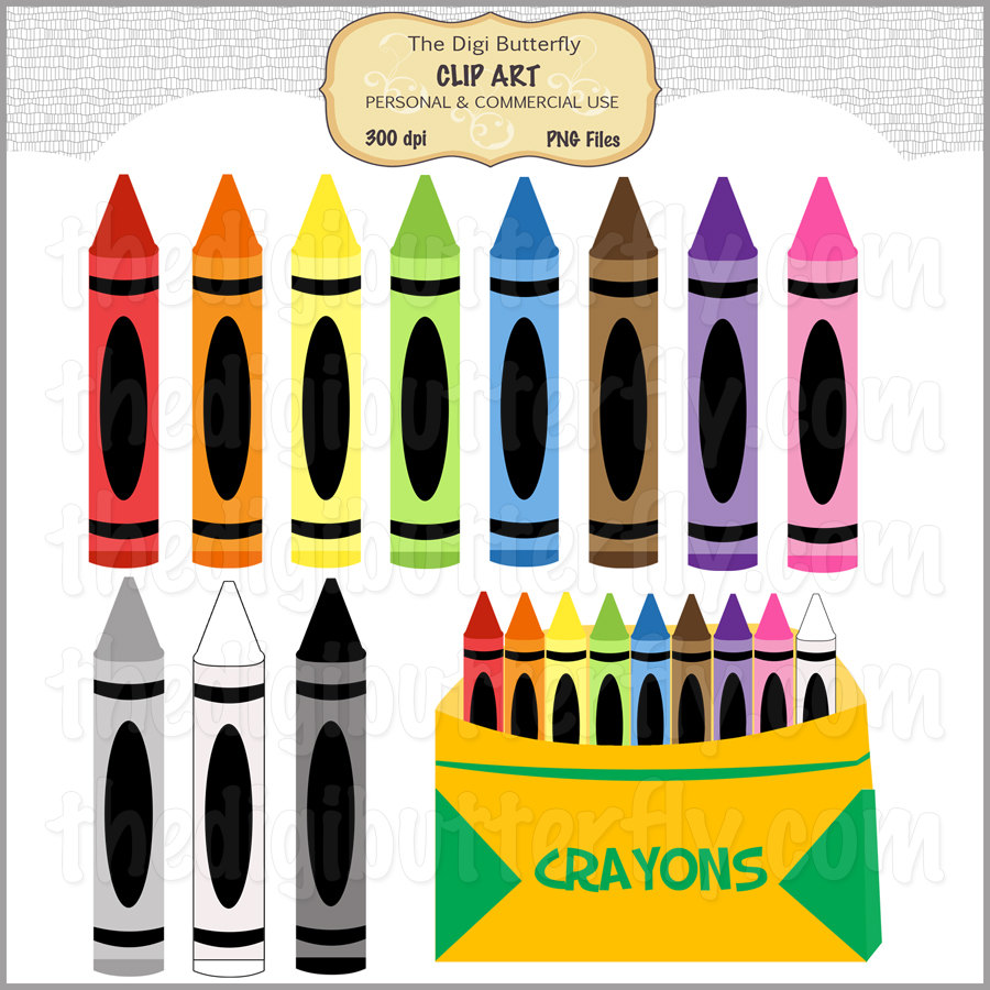 Popular items for crayon clip art 