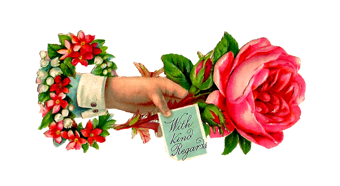 Antique Images: Free Rose Clip Art: Pink Rose Victorian Scrap with 