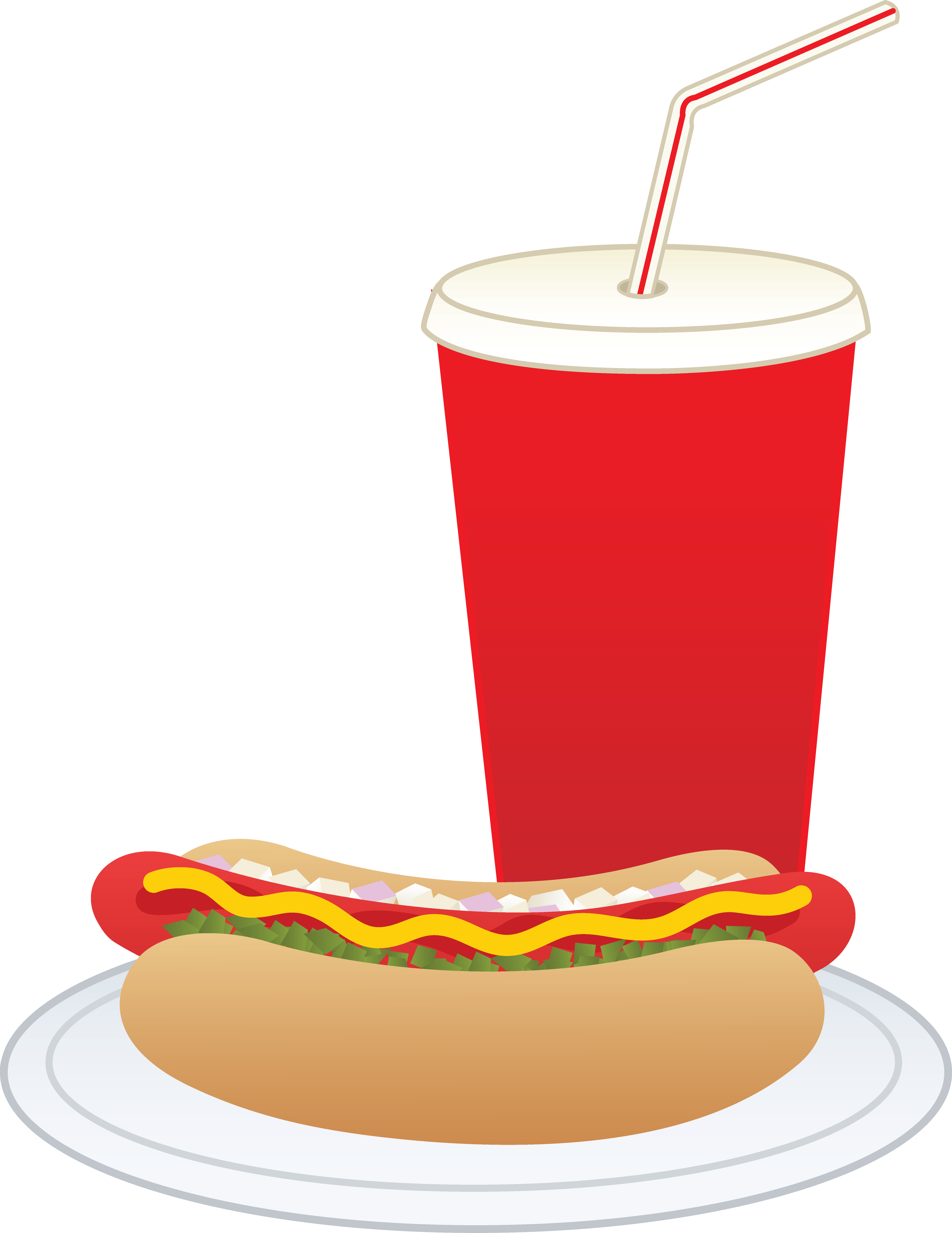 Hot Dog and Soft Drink - Free Clip Art