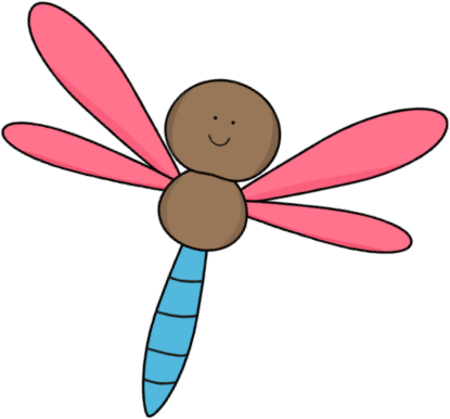 Pink and Brown Dragonfly Clip Art - Pink and Brown Dragonfly Image