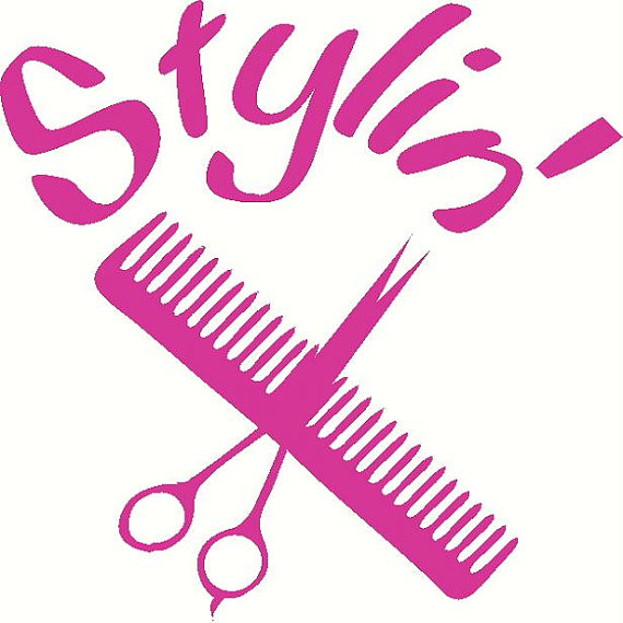 Cosmetology hair stylist scissors vinyl decal sticker by wvgraphx