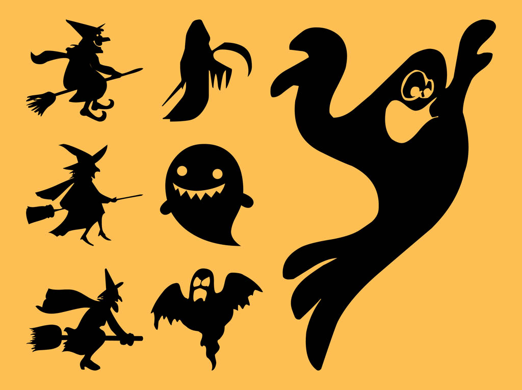Ghosts And Witches Silhouettes