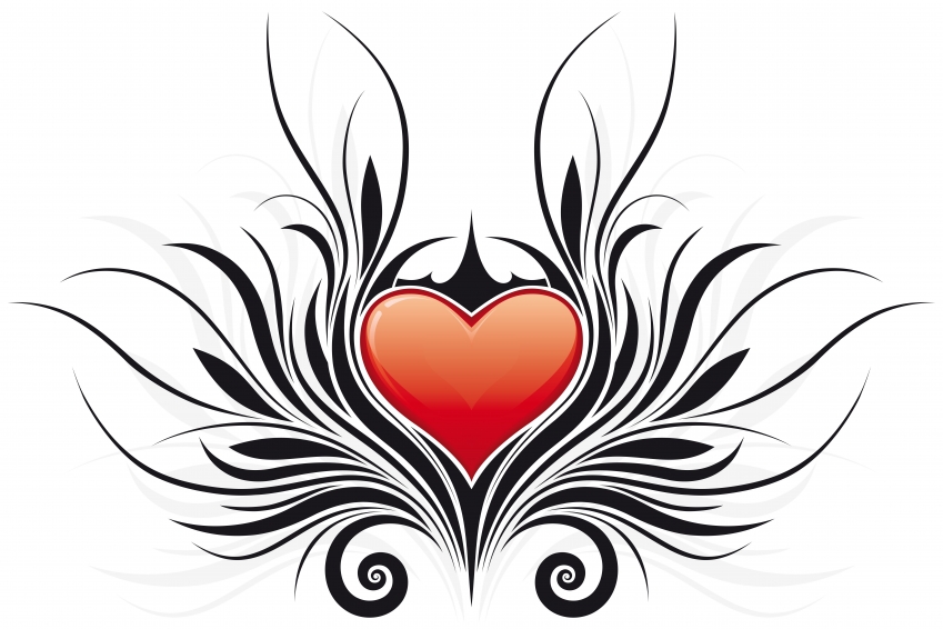 Tribal Heart Floral / Heart Tattoos / Free Tattoo Designs, Gallery 