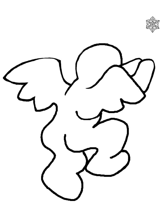 Snow Angel 4 Black and White Christmas coloring and craft pages. www.