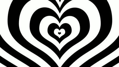 Concentric White Hearts On Black Background.Great For Keying Or 