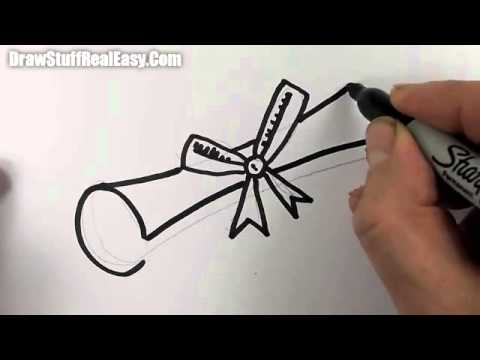 How to draw a graduation scroll real easy spoken tutorial YouTube 