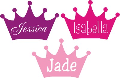 Princess Crown with Name Insert Wall Decal by Alphabet Garden Designs