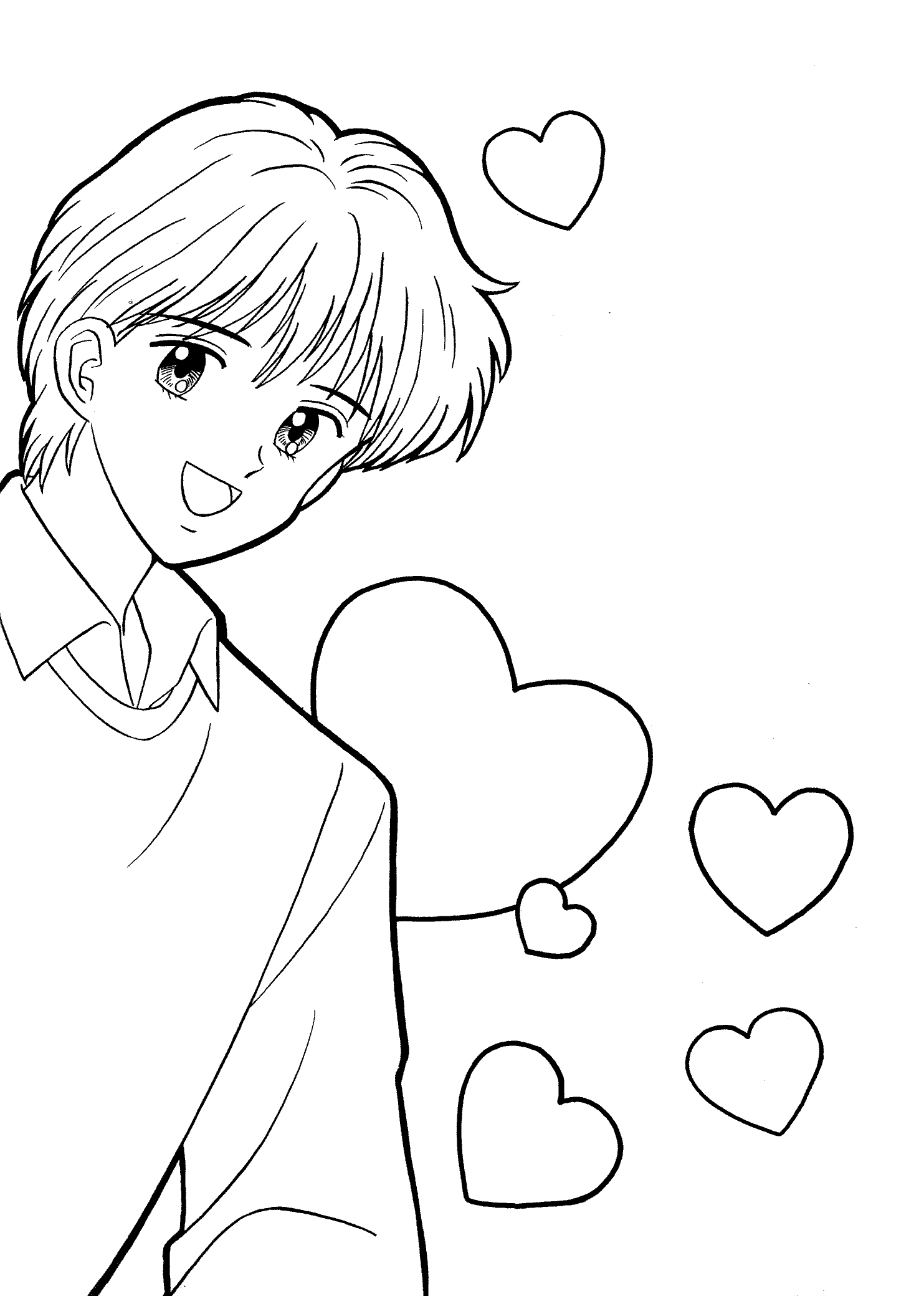 Yuu Marmalade boy coloring pages for kids, printable free 