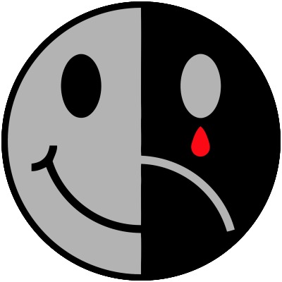 Sad And Happy In One Face - Clipart library
