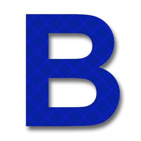 AfterGlow - Retroreflective 2 inch Letter B - Blue - Package of 10