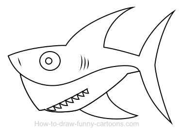 Drawing a shark cartoon