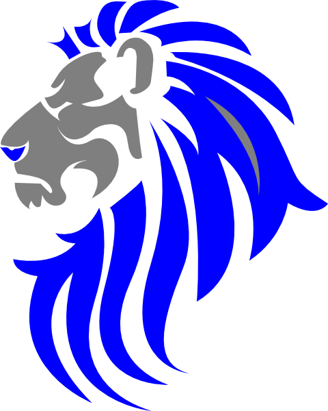 Blue Lion clip art - vector clip art online, royalty free  public 