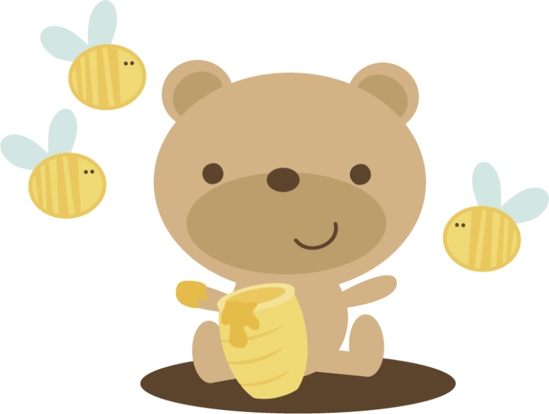 Bear With Honey Pot SVG scrapbook file bear svg file cute bear svg 