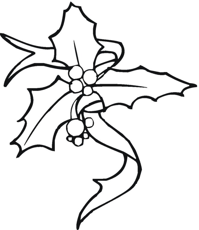 christmas holly Colouring Pages