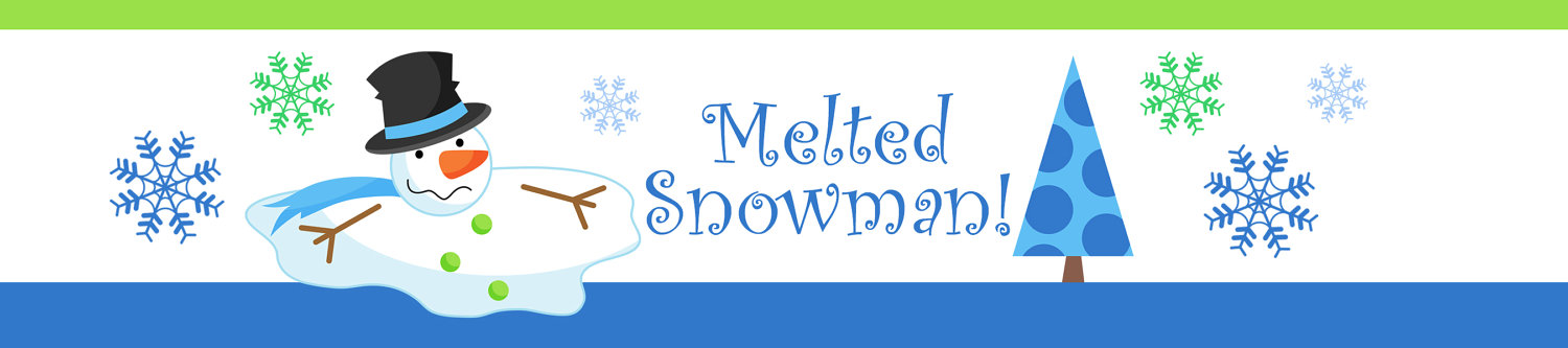Melted Snowman water bottle label waterproof by TheButterflyPress