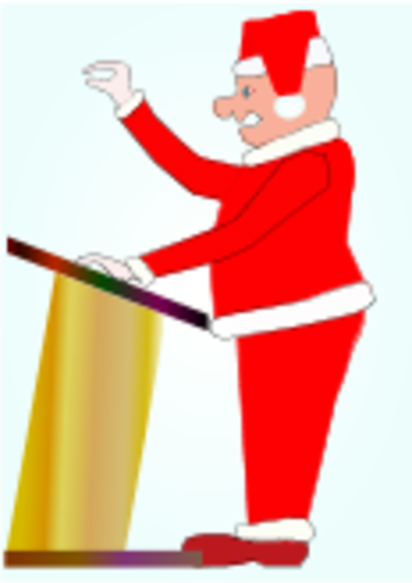 Santa clause speaking through a podium - vector Clip Art