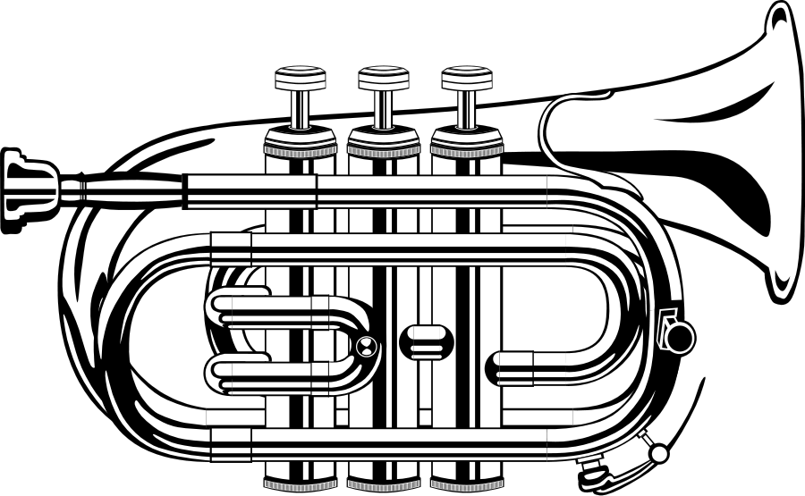 Pocket Trumpet large 900pixel clipart, Pocket Trumpet design 