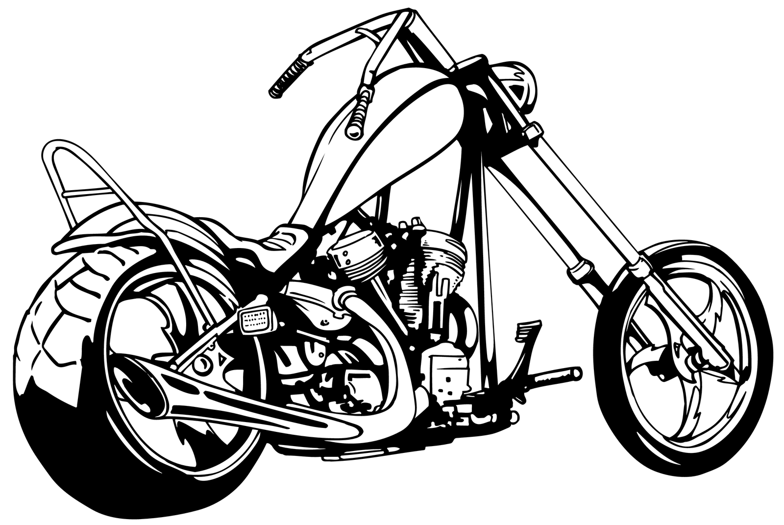 Vintage Motorcycle Clipart Black And White | Clipart library - Free 