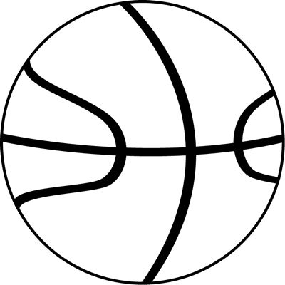 Black and White Basketball Ball Clip Art - Black and White 