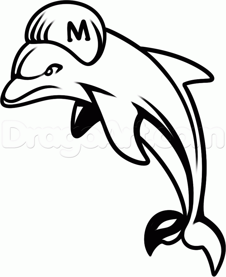 How to Draw the Miami Dolphins, Step by Step, Sports, Pop Culture 
