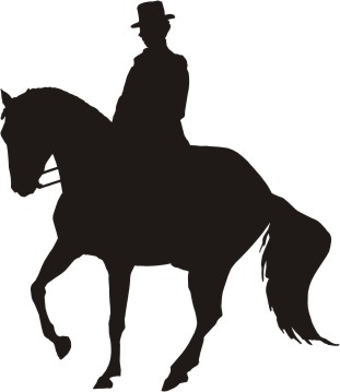 dressage horse Silhouette Decal 6 x 5