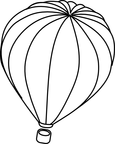 Hot Air Balloon Outline clip art - vector clip art online, royalty 