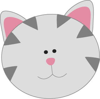 Gray Kitty Cat Face Clip Art - Gray Kitty Cat Face Image