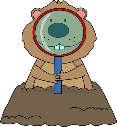 Groundhog with Magnifying Glass Clip Art - Groundhog with 