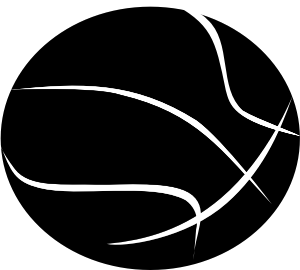 Black Basketball With White Outline clip art - vector clip art 