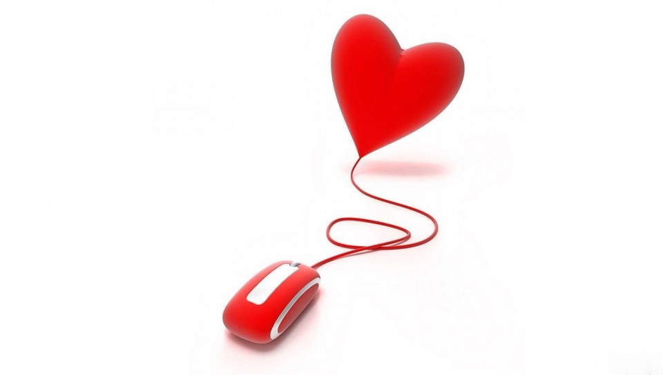 Computer mouse red heart balloons hd wallpaper - HD Wallpapers 