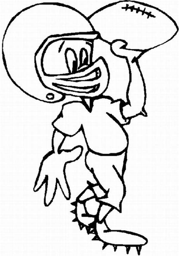 A Boy Playing American Football in Full Body Armor Coloring Page