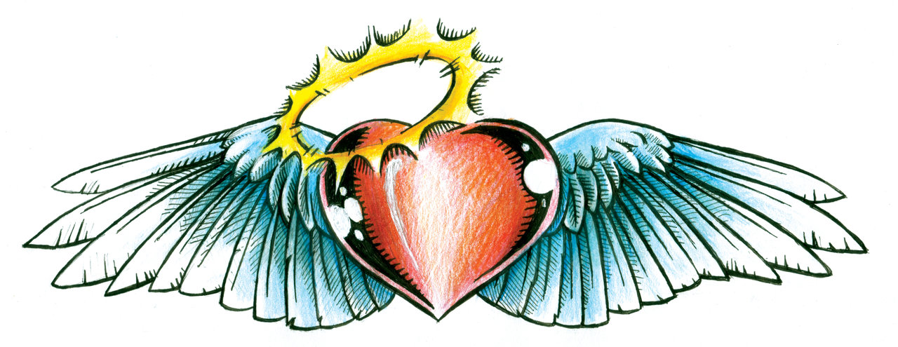 Heart with Wings Tattoo by beanarts on Clipart library