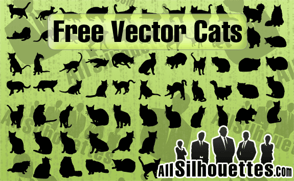 Free Vector Cats - All-Silhouettes
