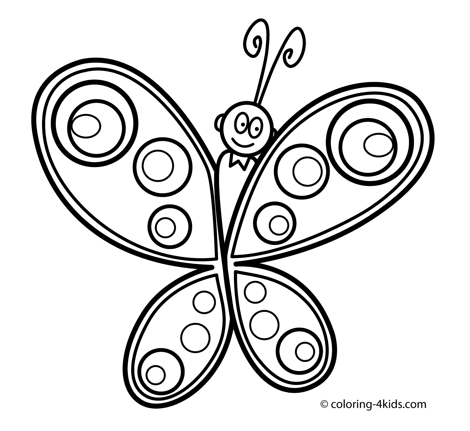 Butterfly coloring pages simple for kids, printable free | coloing 