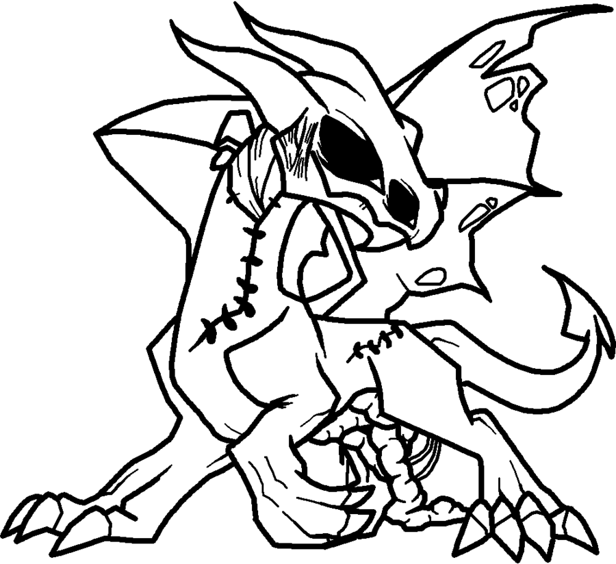 Zombie Dragon Lineart by Xbox-DS-Gameboy on Clipart library